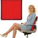 18" x 18"Red Light Therapy Mat for Body, 255 LEDs 660nm 850nm Infrared Light Therapy Heating Pad with Car Charger Plug for Back Knee Joints 50w 10Hz/40Hz Pulse Mode