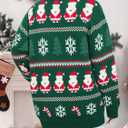 LUKYCILD Ugly Christmas Cardigan Sweaters for Women Button Down Sweaters with Pockets Open Front Knit Cardigan Funny Sweater (Green)