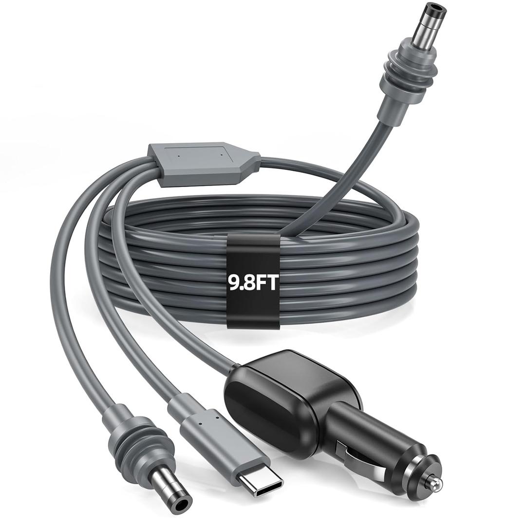 3 in 1 Starlink Mini Cable 10FT/3M, 18AWG Starlink Mini 100W High-Speed USB C/Car Charger/DC to DC Power Cable Starlink Mini Car Cigarette Lighter Replacement Waterproof Extension Cable Accessories