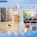 Wa.IE JiemiMicrofiber Spin Mop Refills Head Compatible for EasyWring 1-Tank System (6-Pack Set: Includes 1 Mop Scrub Brush + 1 Mop Base + 4 Pack Cleaning Floor Mop Head) (2 Green Mop +2 White Mop Heads)