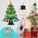 Realspring 2 Pack 3.3ft DIY Felt Christmas Tree with 56 Ornament and Snowman Advent Calendar 2025 Blue Felt Xmas Tree with Cutouts Decorate Wall Hanging Decoration for Christmas Crafts Winter Party