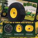 15x6.00-6 Tire and Wheel Assembly (2 Pack),Replacement Riding Lawn Mower Front Tires - With 3" Centered Hub and 3/4" Bushings (Extra 5/8" Bushings), 15x6.00-6 Pneumatic
