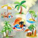 6 Pairs Palm Tree Screen Door Magnets Double Sided Screen Stickers Decorative Flexible Screen Door Protector Magnetic Multicolor Refrigerator Summer Beach Magnets for Sliding Doors Screen