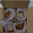 Woho Candlestick Holders Set of 4, Amber Votive Candle Holders for Fall Wedding Table Centerpiece, Ribbed Glass Taper Candle Holders for Dinner Party Halloween Thanksgiving Decor