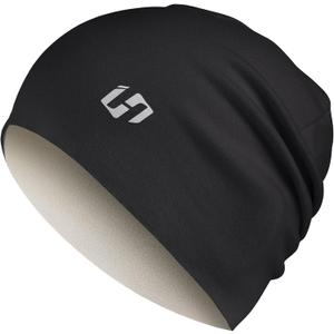 Thermal Running Hat - Men's Women Skull Cap Cycling Cap Under Helmet (Black)