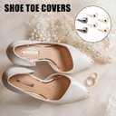 GORGECRAFT 6PCS 3 Colors Metal Shoes Pointed Protector Hollow High Heels Toe Cap Elegant High Heels Tip Cover Durable Shoes Tips Cap for Shoes Protection Repair Decoration