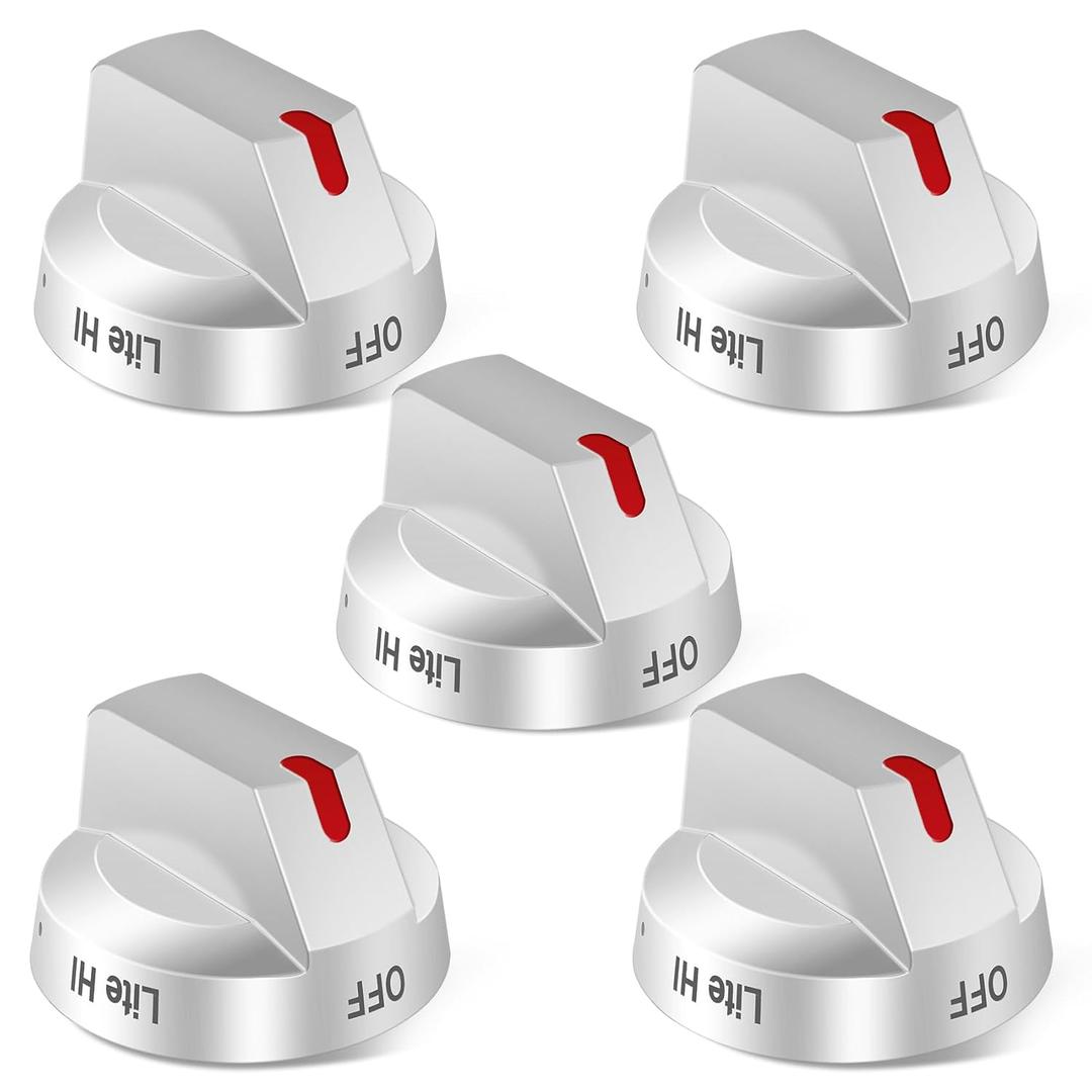 Upgraded DG94-04167 Gas Stove Knobs(5pcs), NX60A6511SS Knobs, Replace DG94-04167A DG94-04167D Knob, Fit for Samsung Stove NX60A6511SS/AA NX60A6711SS/AA NX60A6751SS Knob