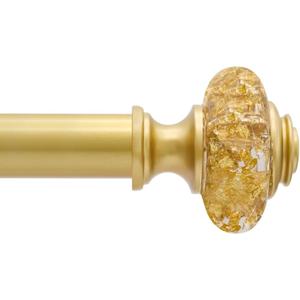 Curtain Rod 28 to 122Inches,Adjustable Length 1 inch Telescoping Splicing Curtain rods for Windows, Gold Decorative Drapery Rods for Home with Luxury Crystal Finials and Brackets,Gold