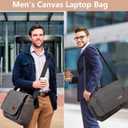 Laptop Messenger Bag for Men, 17-inch Water-resistant Canvas Laptop Shoulder Business Briefcase Bag