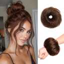 Messy Bun Hair Pieces for Updos 100% Real Human Chignons Scrunchies Hair Buns Stretchy Fluffy Faux Buns Wig Hairpiece Elastic Band Hairbun Donut Hair Bun Extensions for Women Chestnut Brown