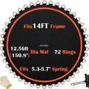 Trampoline Mat Replacement12.56FT Diameter Mat with 72 RingsFits 14FT Steel Frame,Fits 5.3"-5.7" Springs Excluding Springs and Frame