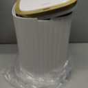 ELPHECO 3.5 Gallon (13.5 Litre) Motion Sensor Trash Can With Lid for Bathroom, Bedroom, Living Room, Office - Automatic Waterproof White With Golden Trim