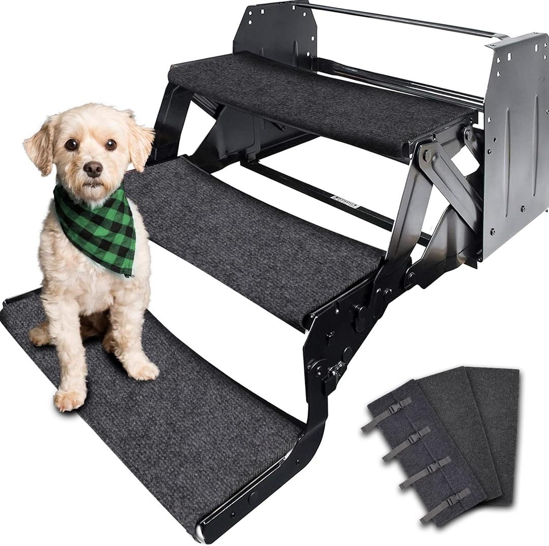 RVMATE RV Step Rugs 23 Inch RV Step Covers with Snap Fasteners Quickly to Release and Fit, 3 Packs