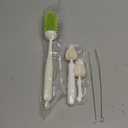 CAREBABYMORE 5-in-1 Baby Bottle Brush Kit, Silicone Bottle Brush for Baby Bottle and Breast Pumps, Sponge Nipple Brush with Replaceable Brush Head, Straw Brushes, Green