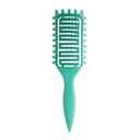 Curl Defining Brush for Curly Hair, Vented Detangling Hair Brush for Wet and Dry Styling, Curved Brush for Shaping and Smoothing Curl Clumps, Lightweight Hair Brush Green