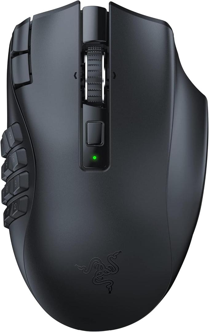 Razer Naga V2 HyperSpeed Wireless MMO Gaming Mouse: 19 Programmable Buttons - FGen-2 