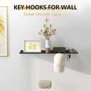 Black Key Holder for Wall, Decorative Wall Mounted Mail Organizer and Key Hanger with Tray, Key Holder with 7 Hook, for Doorway, Hallway, Living Room, Kitchen, Office