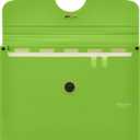 Five Star 6 Pocket Expanding File Organizer, Plastic Expandable File Folders with Pockets and Tab Inserts, Holds 11" x 8-1/2", Bungee Closure, Forest Green (72925)