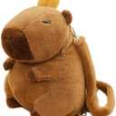 Cute Capybara Backpack with Leash Soft Orange Capybara Stuffed Animals Plush Backpack Gifts for Kids Womens