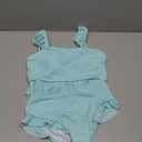 Floerns Girl's 2 Piece Bathing Suit Ruffle Trim Summer Bikini Swimsuit Light Green 12Y