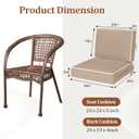 Outdoor Chair Cushions, 24''x24'' Outdoor Chair Cushions, Patio Chairs Cushions w/ Back Cushion,Handle,Straps,Removable Cover, Outdoor Cushion for Kitchen Dining Patio Furniture,Water & Fade-Resistant