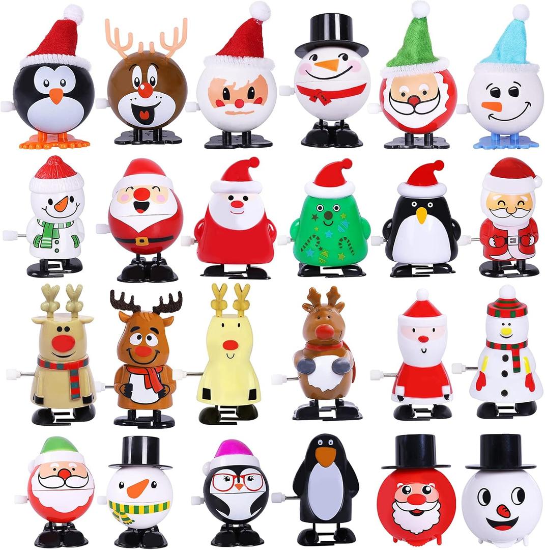 Max Fun 24 Pack Christmas Wind Up Toys Stocking Stuffers for Christmas Party Favors Goody Bag Filler (Christmas)