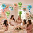 12 Inch Hot Air Balloon Paper Lanterns, Rainbow Assorted Colors Hanging Decorations for Kids Birthday Party, Neutral Baby Shower, Nursery Room, Classroom Ceiling Decor & Boho Wedding, 5 Pcs