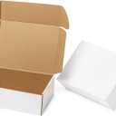 Mcfleet 24 Pack 12x9x4 Shipping Boxes - White Corrugated Cardboard Mailing Box Packaging for Small Business - Tab Locking Literature Mailer Flat Empty Gift Packing Supplies