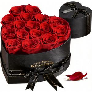 16 Preserved Flowers Rose in a Box, Gifts for Women Mom Her Wife on Mothers Day Valentines Birthday Christmas Anniversary Romantic(Red)