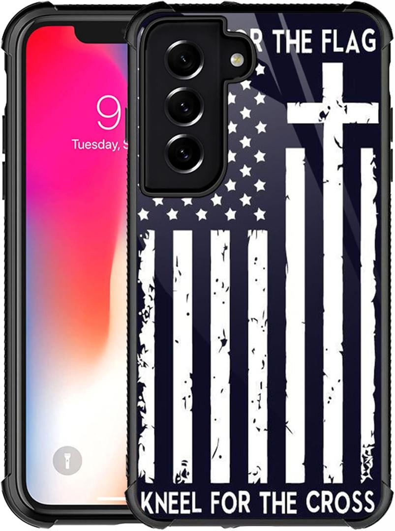 Compatible with Samsung Galaxy S21 FE Case,American Flag Cross Amazing Pattern Design Shockproof Anti-Scratch Hard PC Back Case for Samsung Galaxy S21 FE Case Compatible with Samsung Galaxy S21 FE Case,American Flag Cross Amazing Pattern Design Shockproof Anti-Scratch Hard PC Back Case for Samsung Galaxy S21 FE Case