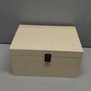 10.71x8x5.66-Inch Unfinished Wooden Box with Hinged Lid & Front Clasp for DIY Art Project Crafts Woodcraft Keepsake - Easy to Stain Paint Wood Burning