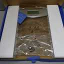 Etekcity Digital Body Weight Bathroom Scale, Large Blue LCD Backlight Display, High Precision Measurements,6mm Tempered Glass, 400 Pounds (11.9 x 11.9 inches, Silver)