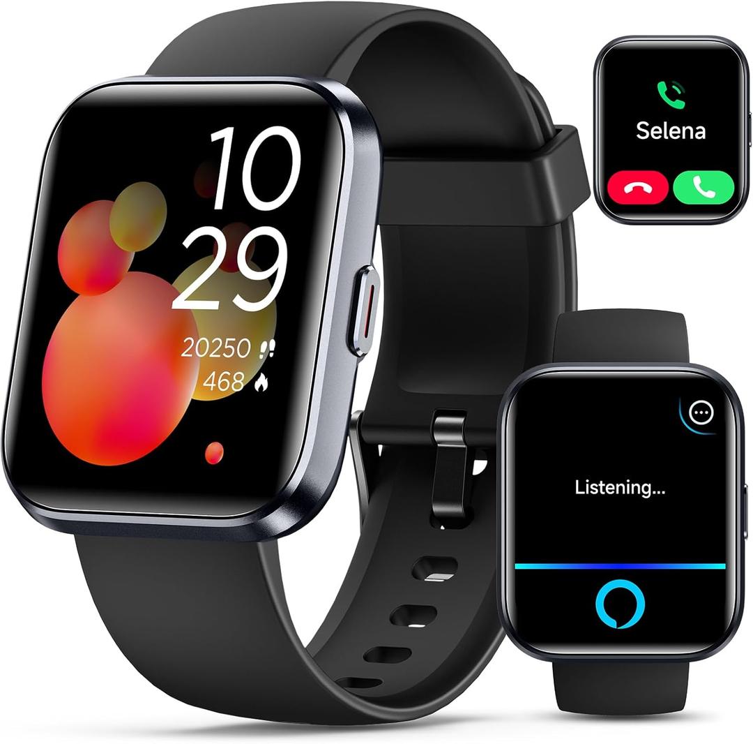 Smartwatch for Women/ Men, Compatible with Android & iPhone, 1.8'' Fitness Tracker Watch with Alexa, Call & Notification Alerts, Heart Rate & Sleep Monitor, 120 Sports Modes, Waterproof Smart Watch