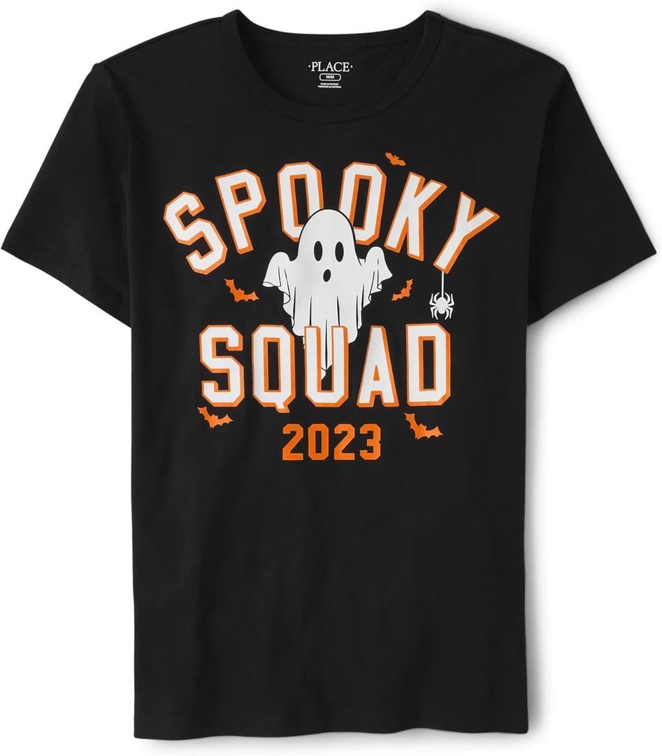 The Children's Place Mens All Holidays Adult Short Sleeve Graphic T-Shirts (Black, M)