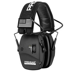 PROHEAR Digital Electronic Shooting Ear Protection 5X Sound Amplification Earmuffs, 23dB NRR Low Profile Noise Reduction Hearing Protection for Gun Range and Hunting, Black