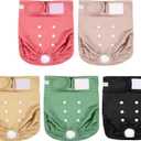 wegreeco Female Dog Diapers, Washable Reusable Pet Puppy Doggie Diapers for Small Medium Large Female Dogs in Heat Period, Doggy Period Panties, 5 Pack, Small