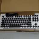 EWEADN Wireless Mechanical Typewriter Keyboard,80% Layout with White Backlit, Anti-Ghosting, Blue Switch Bluetooth/2.4GHz/USB-C Aesthetic Keyboard-Black