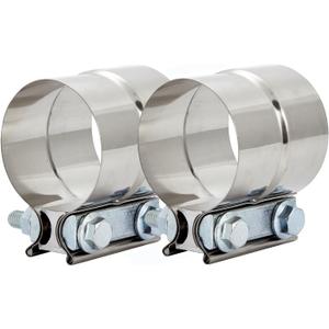 1PCS Lap Joint Band Clamps,Exhaust Muffler Clamp, Exhaust Pipe Clamps preformed Stainless Steel (2")