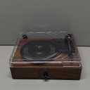 Vintage Wooden Record Player with Bluetooth 3-Speed Belt-Driven Turntable Built-in Speakers, Beginner Friendly Retro Phonograph for Home Decor, for Vinyl Enthusiasts (Walnut Finish)