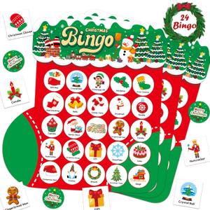 Socks Christmas Bingo Games, Christmas Bingo for Kids, Christmas Games for Families Classroom, Christmas Crafts for Kids Xmas Cards Party Supplies Christmas Activities