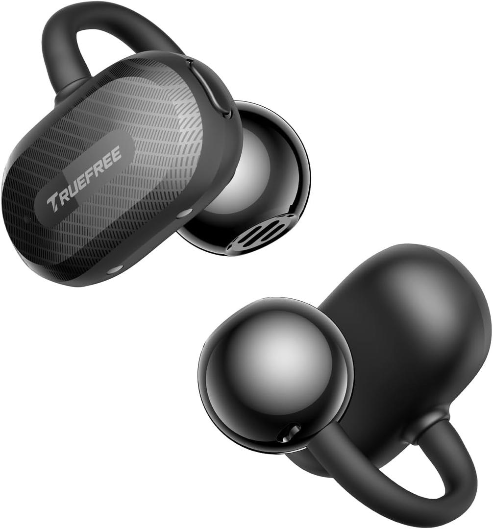 Truefree C10 Open-Ear Earbuds, Clip-On Wireless Headphones, Bluetooth 5.4, 12mm Driver with Spatial Sound, 28H Playtime, IPX5 Water-Resistant, AI-ENC Clear Calls, Dual Connection, App Customizable