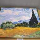 Wieco Art Framed Canvas Art Wheat Field with Cypresses by Van Gogh Impressionist Landscape oil Paintings Canvas Prints Artwork Wall Art for Living Room Home Office Decorations (24.2L" x 20.2W")