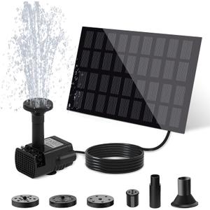Solar Water Fountain for Bird Bath with Seperate Solar Panel 2W,Solar Fountain Pump for Pond,Water Feature Solar Water Pump