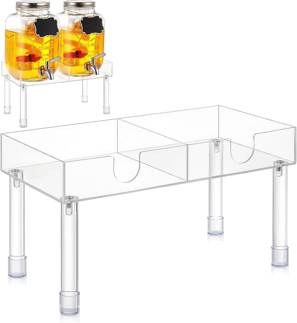 Acrylic Drink Dispenser Stand for Two 6.69'' Diameter of 1 Gallon Water Jar Beverage Dispenser Stand for Parties and Events, Plant, Cake Pedestal, Bottle Not Included