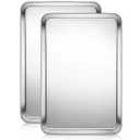 Terlulu Baking Sheet, Cookie Sheet, Stainless Steel Baking Pan, 2 Piece-17.3''x 12.3'' x 1'', Half Sheet Pan for Oven, Baking Tray for Baking&Roasting, Nonstick&Nontoxic&Easy Clean