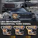 Full LED Headlights for F150 15-17, DOT Approved LED Headlights Assembly with Switchback DRL Dynamic Animation Sequential Turn Signal for Ford F-150 2015-2017 (2PCS)