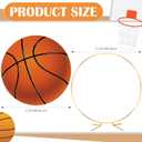 Novabright Basketball Party Decorations 7.2ft Backdrop Decor Senior Night 2026 Kit Circle Cover and Metal Circle Arch Background Stand for Sports Theme Basketball Gender Reveal Party Decor, 7.2 ft x 0.755 ft