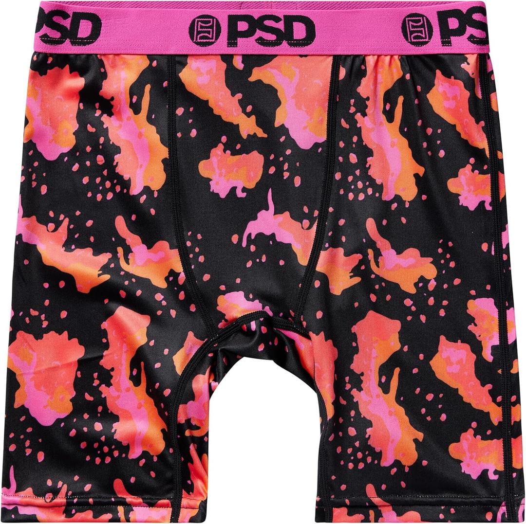 PSD Underwear Boys Boxer Briefs - Animal Print, Comfortable Active Underwear for Boys, Packs & Singles (Small, Neon Ops)