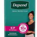 Depend Fresh Protection Women's Underwear, Small, 32 Count