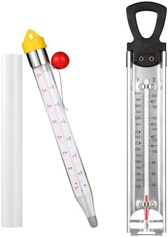 2026 New Candy Thermometer with Pot Clip and Hanging Hook, 1 Pcs Stainless Steel Deep Fry Oil Thermometer Instant Read Cooking Thermometer for Food, Oil/Candy/Fry/Jam/Sugar/Syrup/Jelly Food Thermometer
